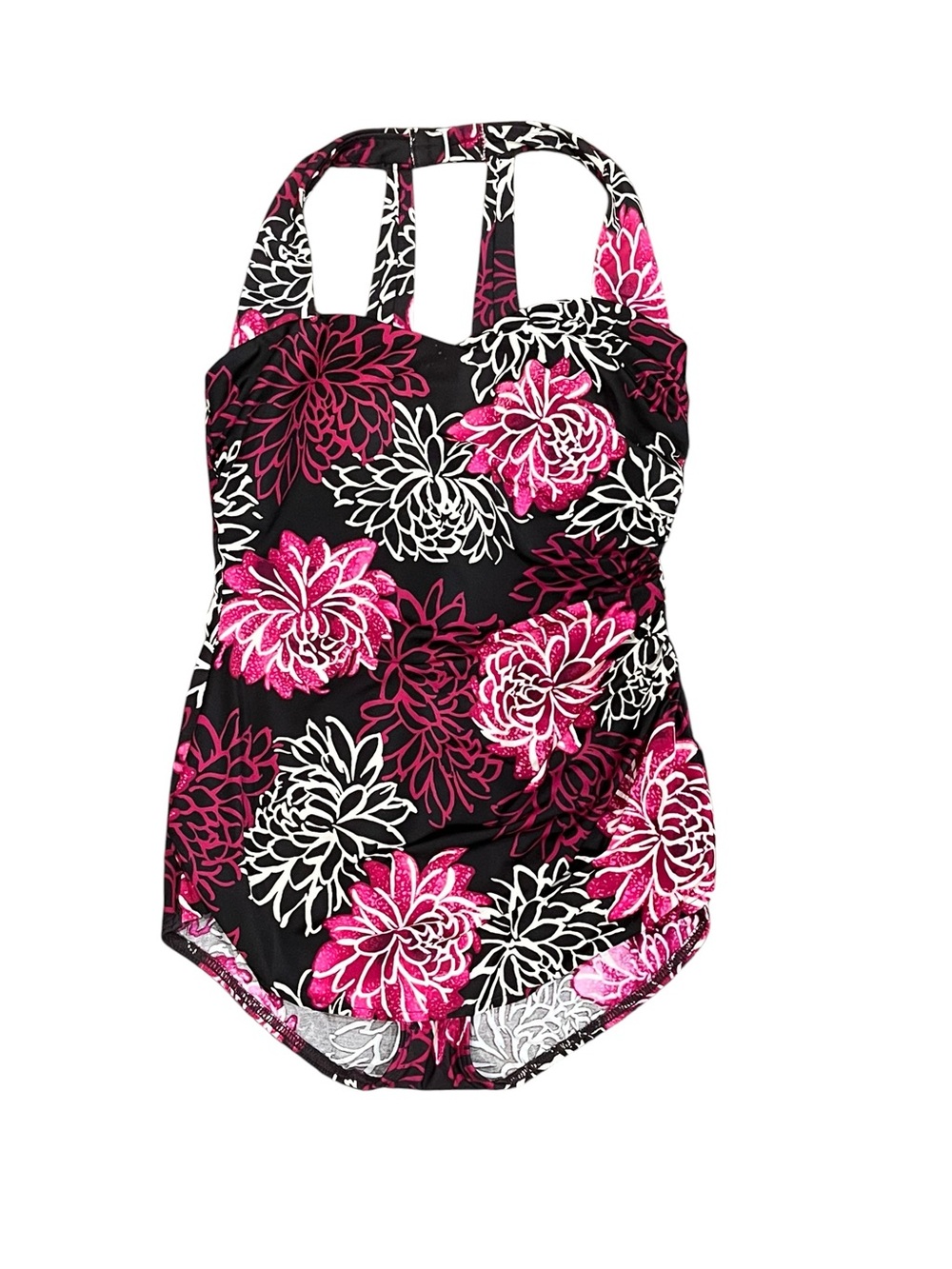 Miraclesuit One Piece Swimsuit Bathing Suit Slimming Black Pink swimDress 8 tall